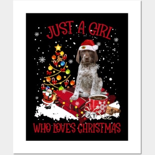 German Shorthaired Pointer Just A Girl Who Loves Christmas Posters and Art
